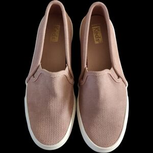 Keds Double Decker Women's Suede slip on shoes/sneakers, Mauve, Size 7 / 6